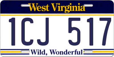 WV license plate 1CJ517