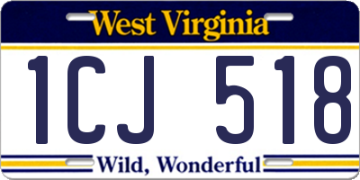 WV license plate 1CJ518