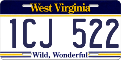 WV license plate 1CJ522
