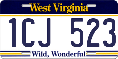 WV license plate 1CJ523