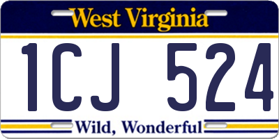 WV license plate 1CJ524