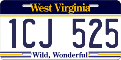 WV license plate 1CJ525
