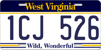 WV license plate 1CJ526