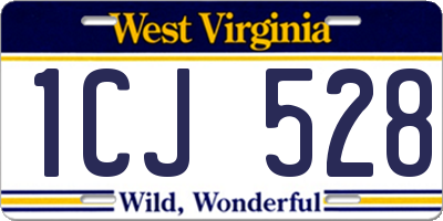 WV license plate 1CJ528