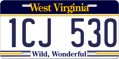 WV license plate 1CJ530