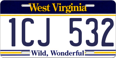 WV license plate 1CJ532