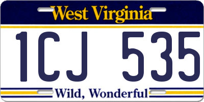 WV license plate 1CJ535