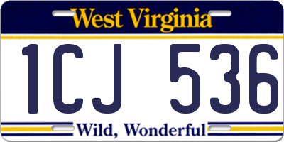 WV license plate 1CJ536