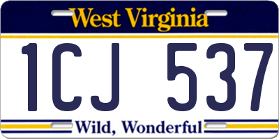 WV license plate 1CJ537