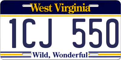 WV license plate 1CJ550