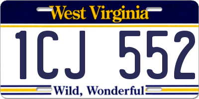 WV license plate 1CJ552