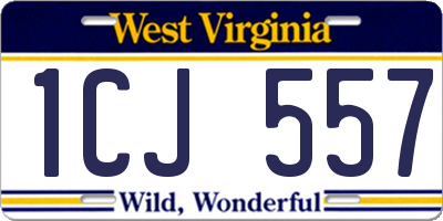 WV license plate 1CJ557