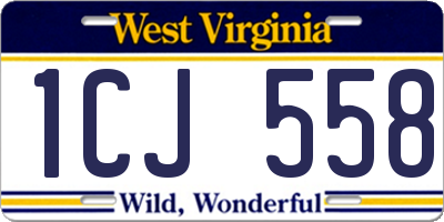 WV license plate 1CJ558