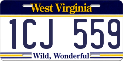 WV license plate 1CJ559