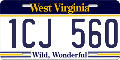 WV license plate 1CJ560