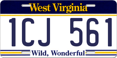 WV license plate 1CJ561