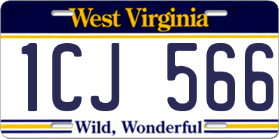 WV license plate 1CJ566