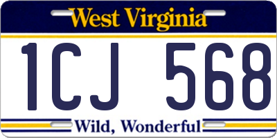 WV license plate 1CJ568
