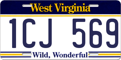 WV license plate 1CJ569
