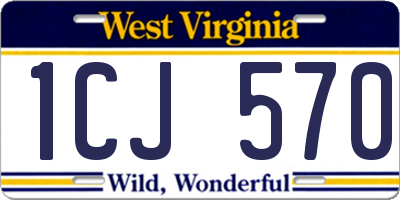 WV license plate 1CJ570