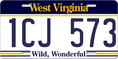 WV license plate 1CJ573