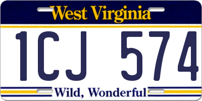 WV license plate 1CJ574