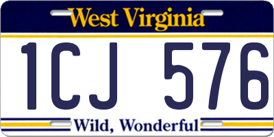 WV license plate 1CJ576