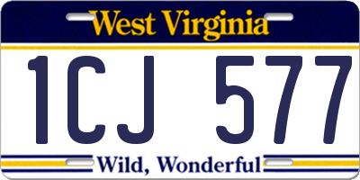 WV license plate 1CJ577
