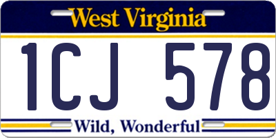 WV license plate 1CJ578