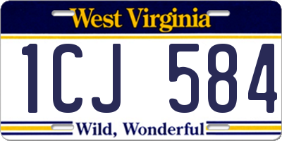 WV license plate 1CJ584