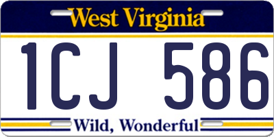 WV license plate 1CJ586