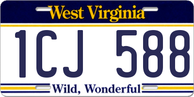 WV license plate 1CJ588