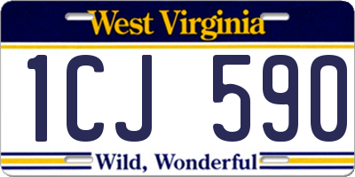 WV license plate 1CJ590