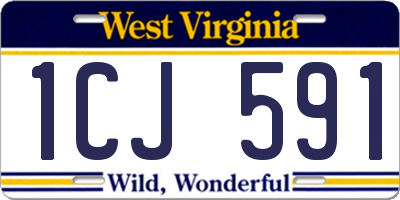 WV license plate 1CJ591
