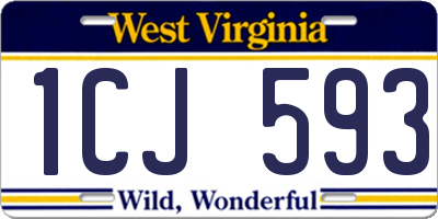 WV license plate 1CJ593
