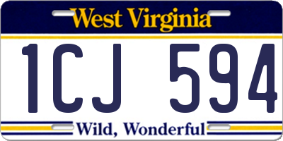 WV license plate 1CJ594
