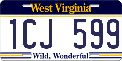 WV license plate 1CJ599