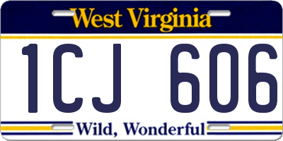 WV license plate 1CJ606
