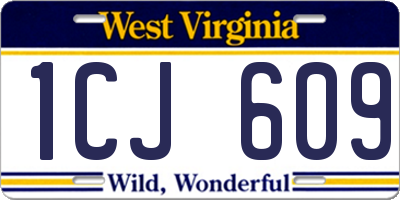 WV license plate 1CJ609