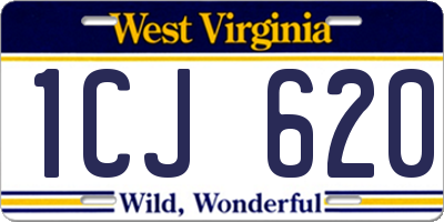 WV license plate 1CJ620