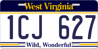 WV license plate 1CJ627