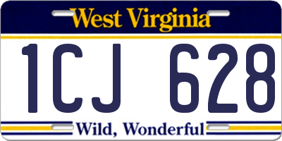 WV license plate 1CJ628