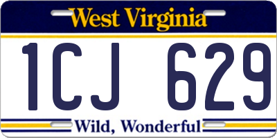 WV license plate 1CJ629