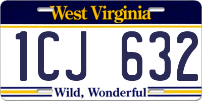 WV license plate 1CJ632