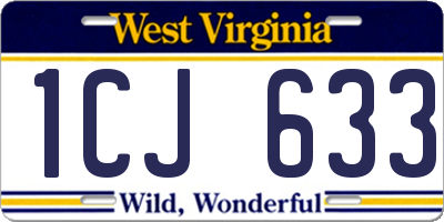 WV license plate 1CJ633