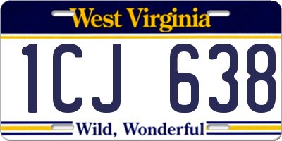 WV license plate 1CJ638