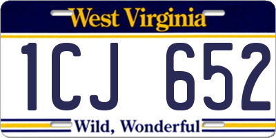WV license plate 1CJ652