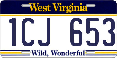 WV license plate 1CJ653