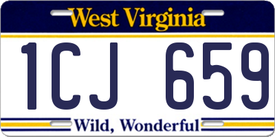WV license plate 1CJ659