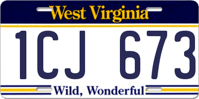 WV license plate 1CJ673